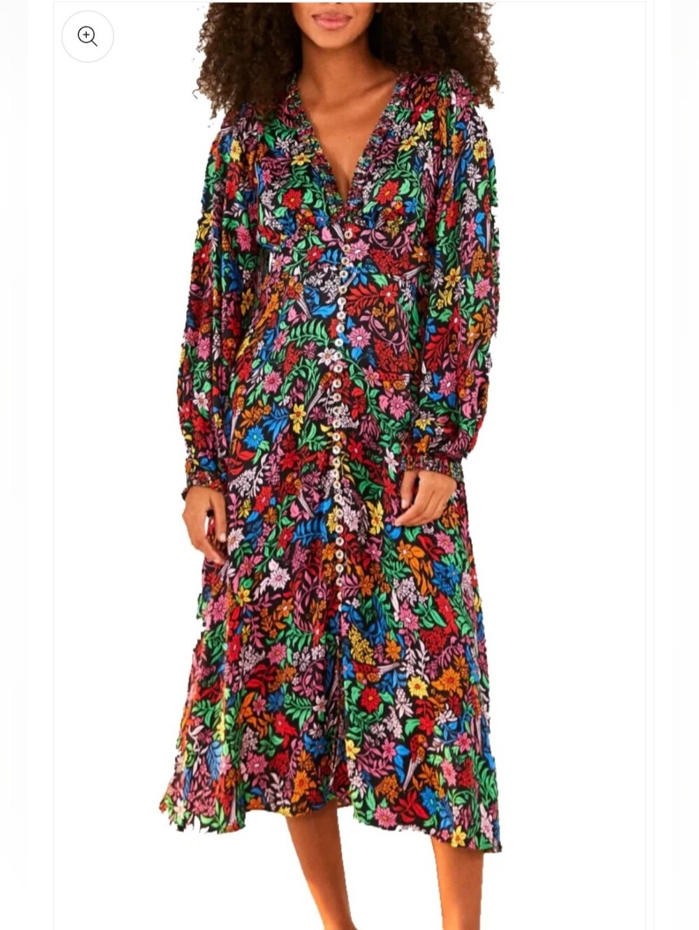 Farm Rio Tropical Garden Midi Dress XS Like New